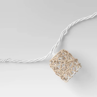 10ct Incandescent Mini Lights With Wrapped Rattan Hoods Brown - Opalhouse™ 3 10ct Incandescent Mini Lights With Wrapped Rattan Hoods Brown - Opalhouse™ - Image 3