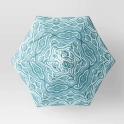 7.5'x7.5' Decorative Trim Scalloped Outdoor Market Umbrella Blue - Opalhouse™ Designed With Jungalow™ -Home design GUEST 3480178a 70b9 4096 bef0 b5fe8b7a355b