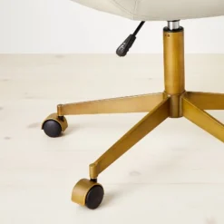 Mahonia Faux Leather Office Chair Cream/Aged Brass - Opalhouse™ Designed With Jungalow™ -Home design GUEST 54b73936 5a21 4274 b154 b09db58cca94