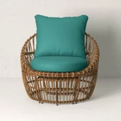 Topanga Club Chair With Ottoman - Blue/Brown - Opalhouse™ Designed With Jungalow™ -Home design GUEST 57174ce6 b0ee 4e8d 9b5e 59abdb5c543f