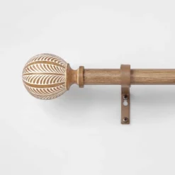 Carved Light Woodtone Ball Curtain Rod Natural - Opalhouse™ -Home design GUEST 7e070734 076e 44dc 94e6 de22767e0af4
