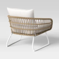 Southport Outdoor Patio Chair With Metal Legs, Club Chair Natural/White - Opalhouse™ -Home design GUEST 85f574ff c7e7 4d01 b943 e6500f46c5aa