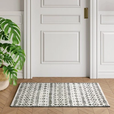 Diamond Printed Accent Aztec Rug Black - Opalhouse™ 1 Diamond Printed Accent Aztec Rug Black - Opalhouse™