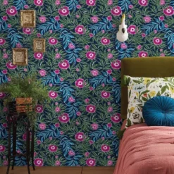 Marker Floral Peel & Stick Wallpaper Blue - Opalhouse™: Removable, Self-Adhesive, Bohemian, Botanical, Washable -Home design GUEST d58fa2ba d956 4f5b b573 81776be94807