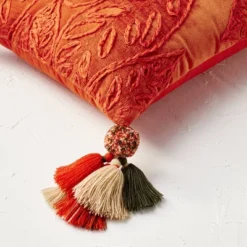 14"x20" Oblong Embroidered Leaf Pattern Accent Pillow Rust - Opalhouse™ Designed With Jungalow™ -Home design GUEST d63fc097 241b 42e6 a759 c0f0cd01ee03