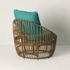 Topanga Club Chair With Ottoman - Blue/Brown - Opalhouse™ Designed With Jungalow™ -Home design GUEST db6f5d67 275a 4bfa 9fae 3ff68f41b8d1