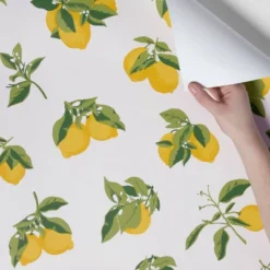Lemons Peel & Stick Wallpaper Yellow - Opalhouse™: Cute Removable Vinyl, Repositionable, Stain-Resistant, Washable -Home design GUEST e002afd5 ac8d 40bb 9c35 163adb0794e7