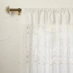 1pc Sheer Banded Geo Macrame Window Curtain Panel White - Opalhouse™ Designed With Jungalow™ -Home design GUEST e45ca8b5 c8fb 4bcd 9418 e1344d66992c